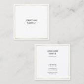 エレガントプロフェッショナル金ゴールドルックプレーンミニマル スクエア名刺 (正面/裏面)