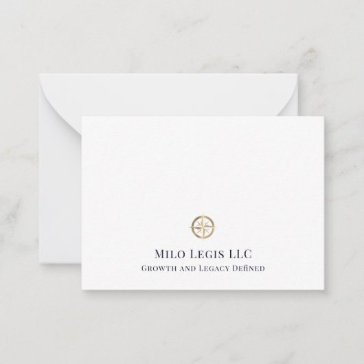 エレガントプロフェッショナル金ゴールドロゴ ノートカード (正面)