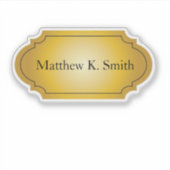 エレガントプロフェッショナル金ゴールド名 シール (正面)