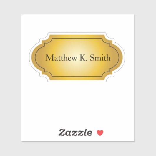 エレガントプロフェッショナル金ゴールド名 シール (シート)