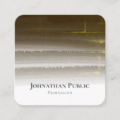 エレガントプロフェッショナル金ゴールド水彩抽象芸術 スクエア名刺 (正面)