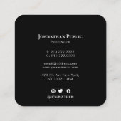 エレガントプロフェッショナル金ゴールド水彩抽象芸術 スクエア名刺 (裏面)