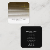 エレガントプロフェッショナル金ゴールド水彩抽象芸術 スクエア名刺 (正面/裏面)