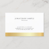 エレガントプロフェッショナル金ゴールド白モダンテンプレート 名刺 (裏面)