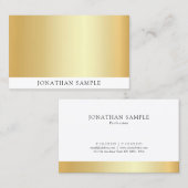 エレガントプロフェッショナル金ゴールド白モダンテンプレート 名刺 (正面/裏面)