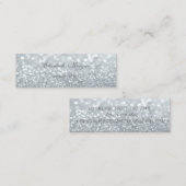 エレガントプロフェッショナル銀モダンの輝く《写真》ぼけ味 スキニー名刺 (正面/裏面)