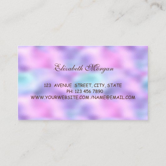 エレガントプロフェッショナル、ウィスク、料理ホログラフィック 名刺 (裏面)