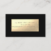 エレガントプロフェッショナル，ブラック，金ゴールドレース 名刺 (裏面)