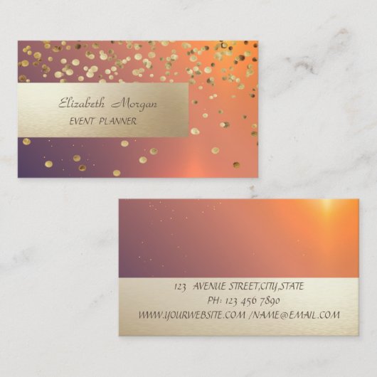 エレガントプロフェッショナル,,モダン光沢のある紙吹雪 名刺 (正面/裏面)