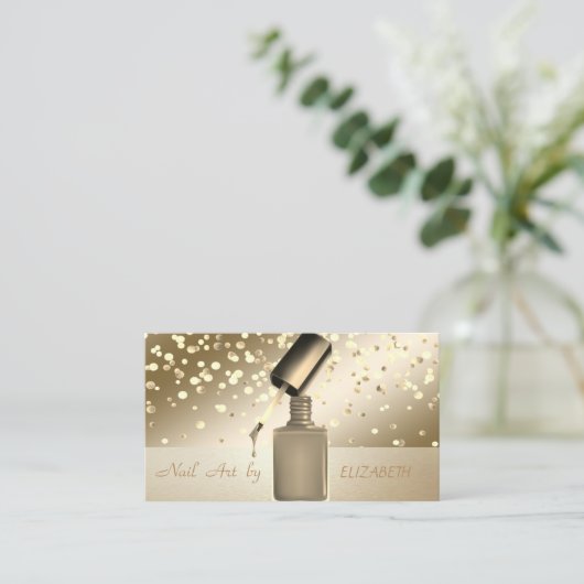 エレガントプロフェッショナル,,モダン,紙吹雪,ネイルサロン 名刺 (スタンド正面)