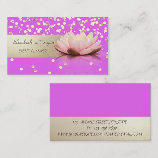 エレガントプロフェッショナル,,モダン,紙吹雪,ロータス 名刺 (正面/裏面)