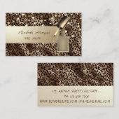 エレガントプロフェッショナル,紙吹雪,爪、 ネイルポーランド，ヒョウ 名刺 (正面/裏面)