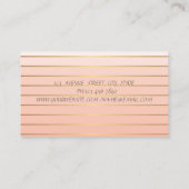 エレガントプロフェッショナル、金ゴールドストライプ、レース 名刺 (裏面)