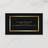 エレガントプロフェッショナル，黒，枠，ヤシの木 名刺 (裏面)