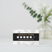 エレガントヘアスタイリスト黒金ゴールド大理石 ロイヤリティカード (スタンド正面)