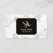 エレガントヘアスタイリスト黒金ゴールド大理石 ロイヤリティカード (裏面)