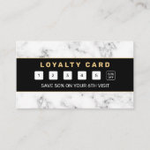 エレガントヘアスタイリスト黒金ゴールド大理石 ロイヤリティカード (正面)