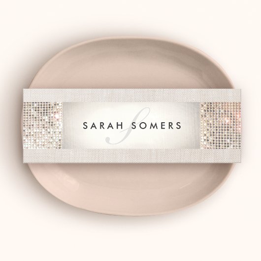 エレガントベイストライプのジ、シルバーフェイク・セイン・モノグラム スキニー名刺