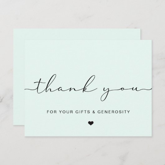 エレガントベビーサンキューカード誕生日感謝していあなた ポストカード (正面/裏面)