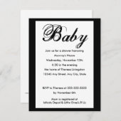 エレガントベビースクリプト赤ちゃんシャワー招待状 招待状 (正面/裏面)