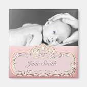 エレガントベビーフォトキープサケ – Pink マグネット (正面)