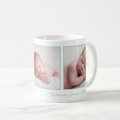 エレガントベビーフォトコラージュミントグリーンスクリプト コーヒーマグカップ (正面右)