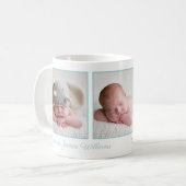 エレガントベビーフォトコラージュミントグリーンスクリプト コーヒーマグカップ (正面左)