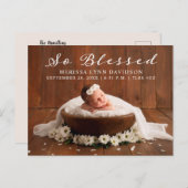 エレガントベビー写真の誕生発表 案内ポストカード (正面/裏面)