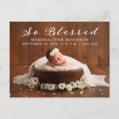 エレガントベビー写真の誕生発表 案内ポストカード (正面)