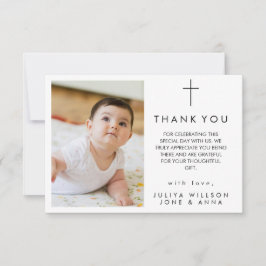 エレガントベビー写真バプテスマサンキューカード サンキューカード