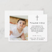 エレガントベビー写真バプテスマサンキューカード サンキューカード (正面/裏面)