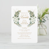 エレガントベビー振りかける赤男女兼用ちゃんシャワー 招待状 (スタンド正面)