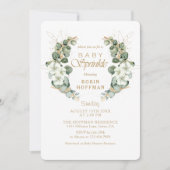 エレガントベビー振りかける赤男女兼用ちゃんシャワー 招待状 (正面)