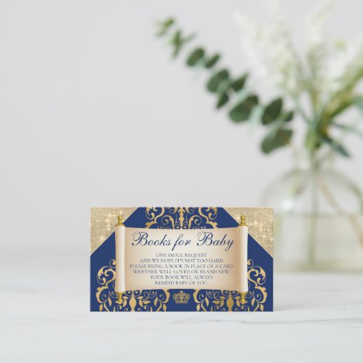 エレガントベビー王室の用プリンス赤ちゃんシャワー本 エンクロージャーカード (スタンド正面)