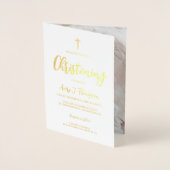 エレガントベビー《キリスト教》洗礼式や命名式カスタム写真 箔カード (正面)