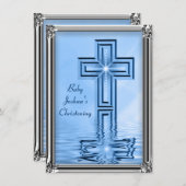 エレガントベビー《キリスト教》洗礼式や命名式招待状 招待状 (正面/裏面)