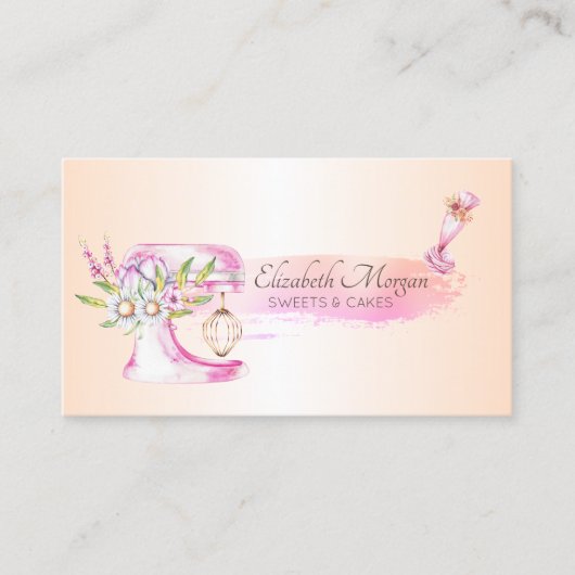 エレガントベーカリーミキサーツール配管バッグ花 名刺 (正面)