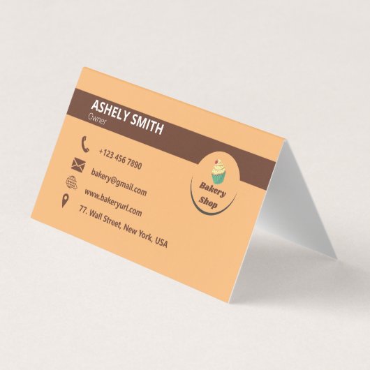 エレガントベーカリー王室のパティシシェフ折畳 名刺 (裏面)