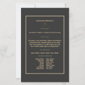 エレガントベージュと木炭の写真葬儀 (裏面)