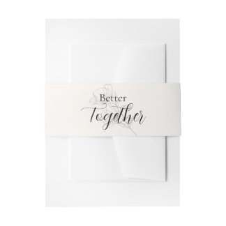 エレガントベージュの結婚式 招待状ベリーバンド