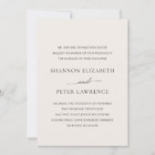 エレガントベージュクラシックウェディング 招待状 (正面)