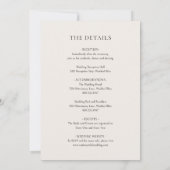 エレガントベージュクラシックウェディング 招待状 (裏面)