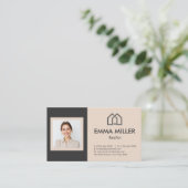 エレガントベージュ不動産仲介業者実在エステートエージェント写真 名刺 (スタンド正面)