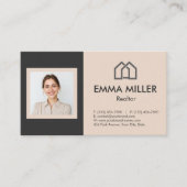 エレガントベージュ不動産仲介業者実在エステートエージェント写真 名刺 (正面)