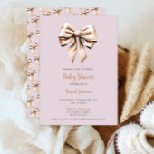 エレガントベージュ コケティーボウ ベビーシャワー 招待状