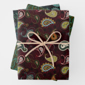 エレガントペイズリーの組み合わせ |任意の大事な行事 ラッピングペーパーシート (インサイチュ)