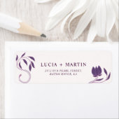 エレガントペイズリーバイオレ結婚ート差出人住所 ラベル (インサイチュ)