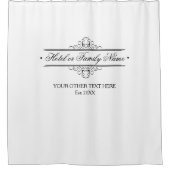 エレガントホパーソナライズされたテルまたはファミリ名 シャワーカーテン (正面)