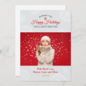 エレガントホリデ飾ーフォトカードグルーポン シーズンカード (正面/裏面)