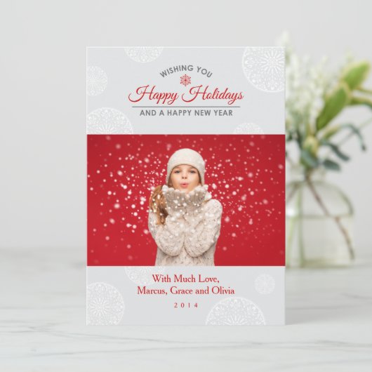 エレガントホリデ飾ーフォトカードグルーポン シーズンカード (スタンド正面)